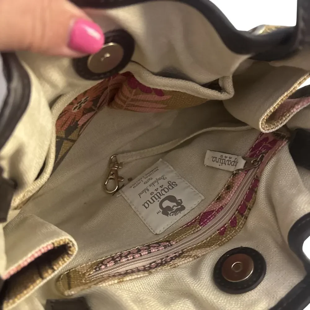 Spartina 449 Drawstring Floral Shoulder Strap Purse